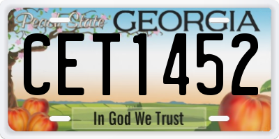 GA license plate CET1452