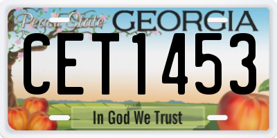 GA license plate CET1453