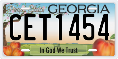 GA license plate CET1454