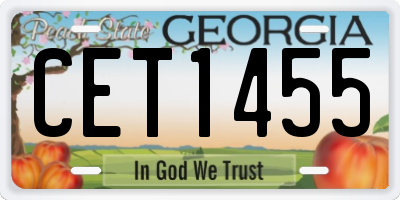 GA license plate CET1455