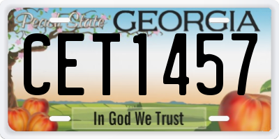 GA license plate CET1457