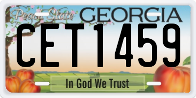 GA license plate CET1459