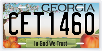 GA license plate CET1460