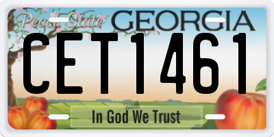 GA license plate CET1461