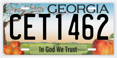 GA license plate CET1462