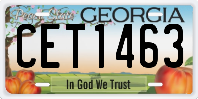 GA license plate CET1463