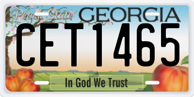 GA license plate CET1465