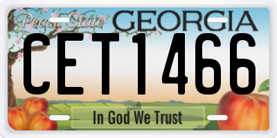 GA license plate CET1466