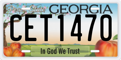 GA license plate CET1470