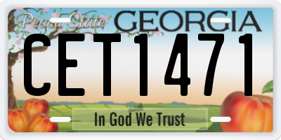 GA license plate CET1471