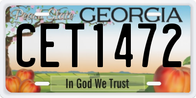 GA license plate CET1472