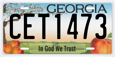 GA license plate CET1473