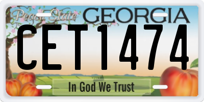 GA license plate CET1474