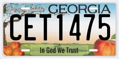 GA license plate CET1475