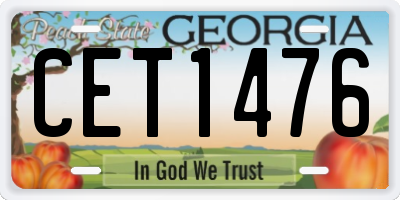 GA license plate CET1476