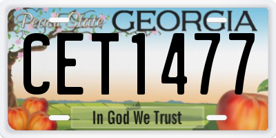 GA license plate CET1477