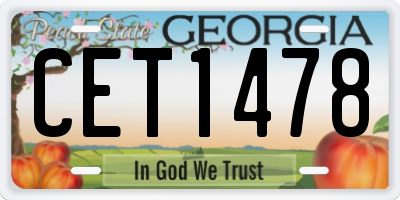 GA license plate CET1478