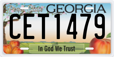 GA license plate CET1479