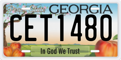GA license plate CET1480