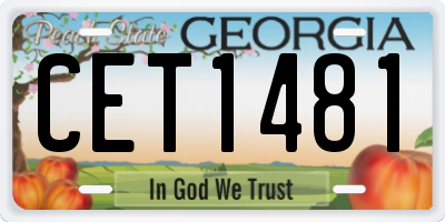 GA license plate CET1481