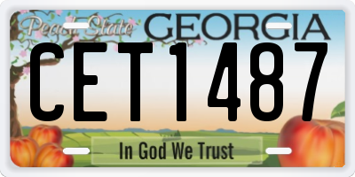 GA license plate CET1487