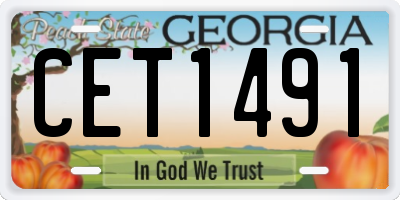 GA license plate CET1491