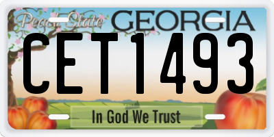 GA license plate CET1493
