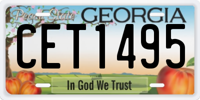 GA license plate CET1495