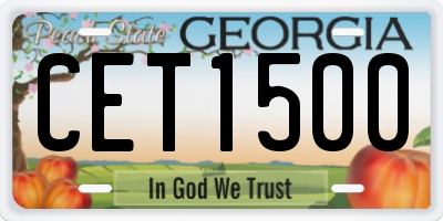 GA license plate CET1500
