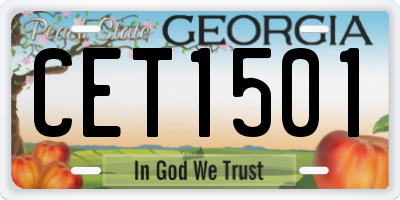 GA license plate CET1501