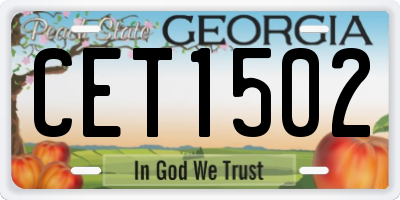 GA license plate CET1502