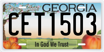 GA license plate CET1503