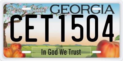 GA license plate CET1504