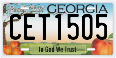GA license plate CET1505
