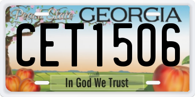GA license plate CET1506