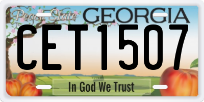 GA license plate CET1507