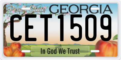 GA license plate CET1509