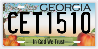 GA license plate CET1510