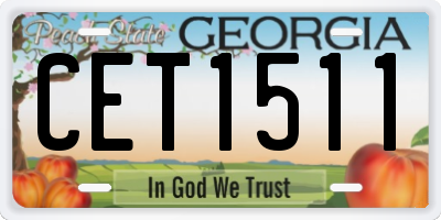 GA license plate CET1511