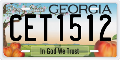 GA license plate CET1512