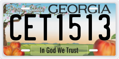 GA license plate CET1513