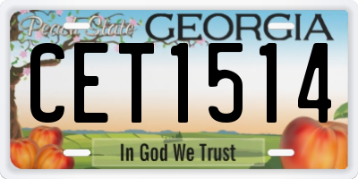 GA license plate CET1514