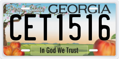 GA license plate CET1516