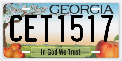 GA license plate CET1517