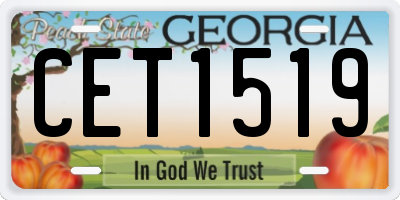 GA license plate CET1519