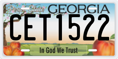 GA license plate CET1522