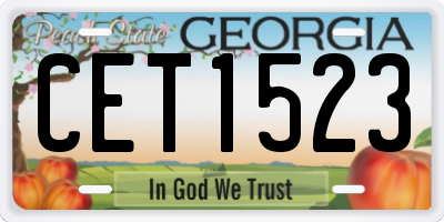 GA license plate CET1523