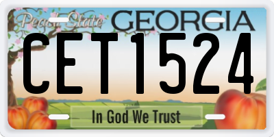GA license plate CET1524
