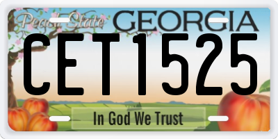 GA license plate CET1525