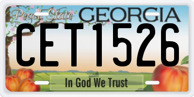 GA license plate CET1526
